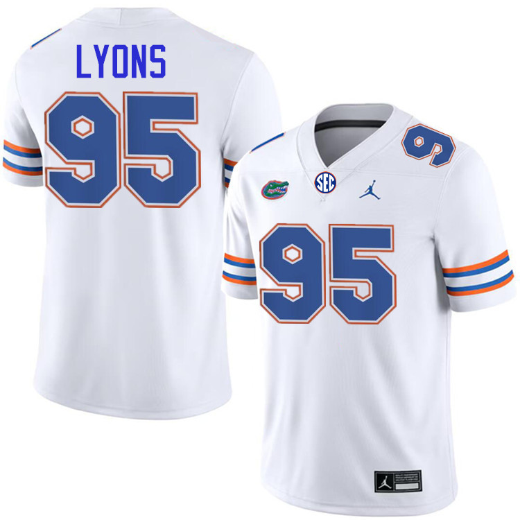 #95 Jamari Lyons Gators Jersey,Florida Gators College Football Jerseys Stitched-White